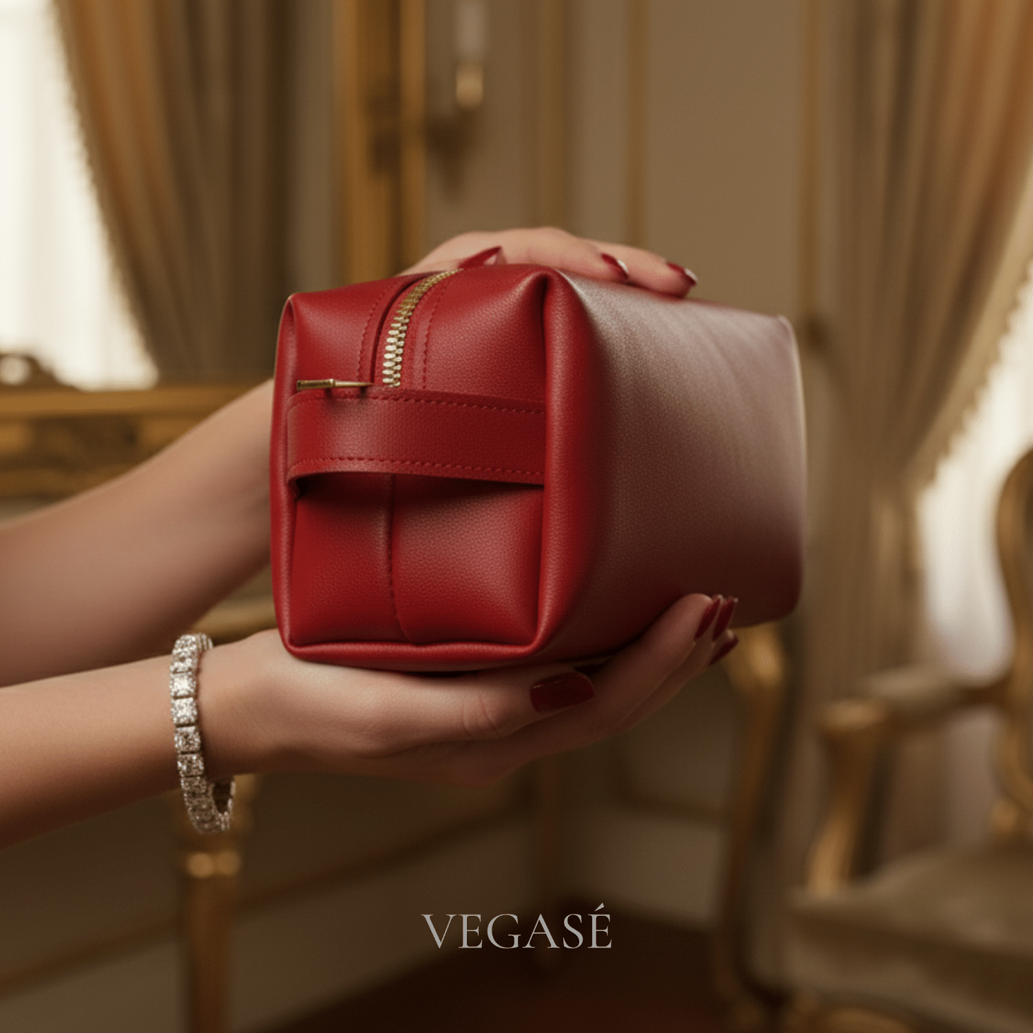 Nova Bag – El Makyaj Seyahat Çantası Kırmızı - Görsel 2