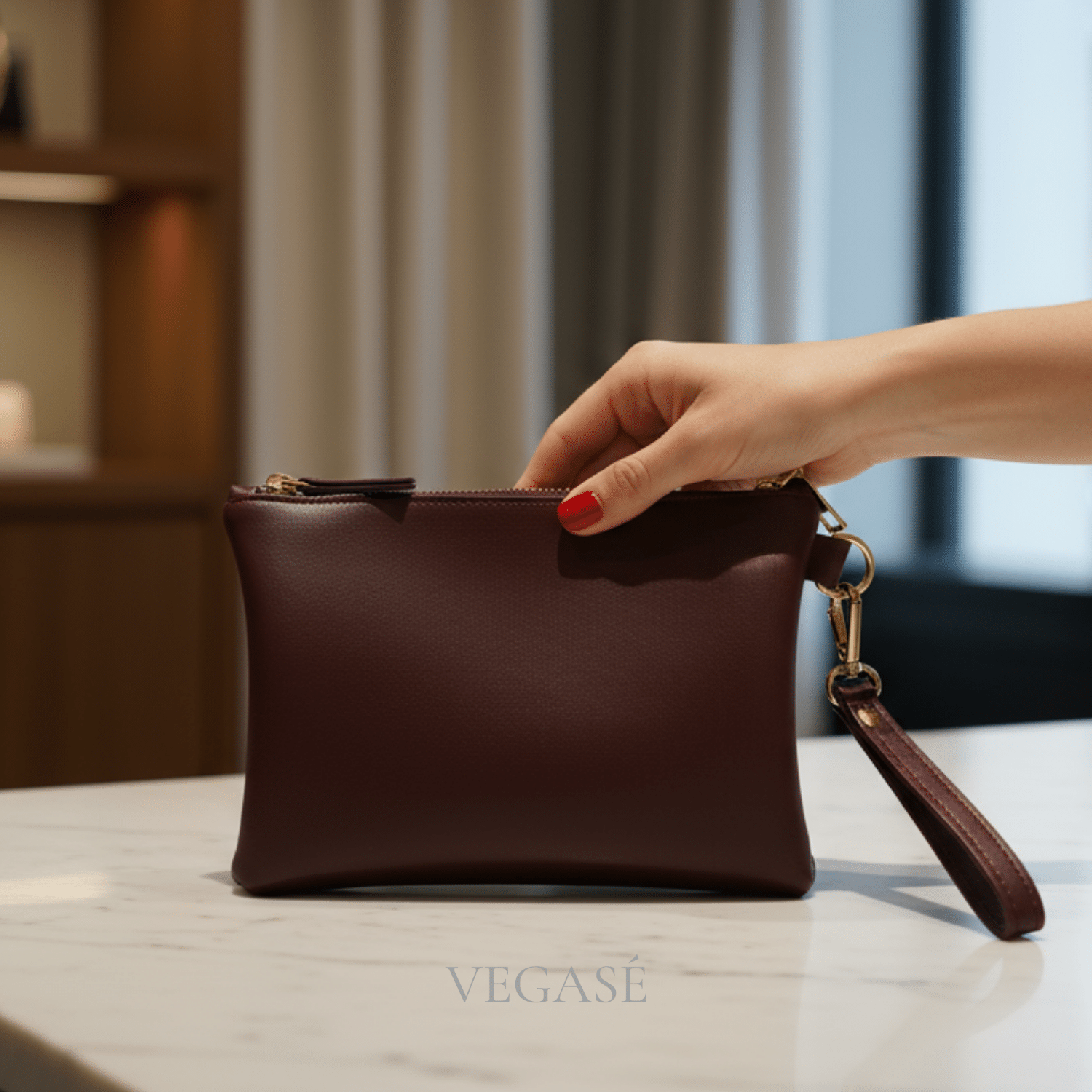 Scarlet Clutch Çanta – Bordo - Görsel 3