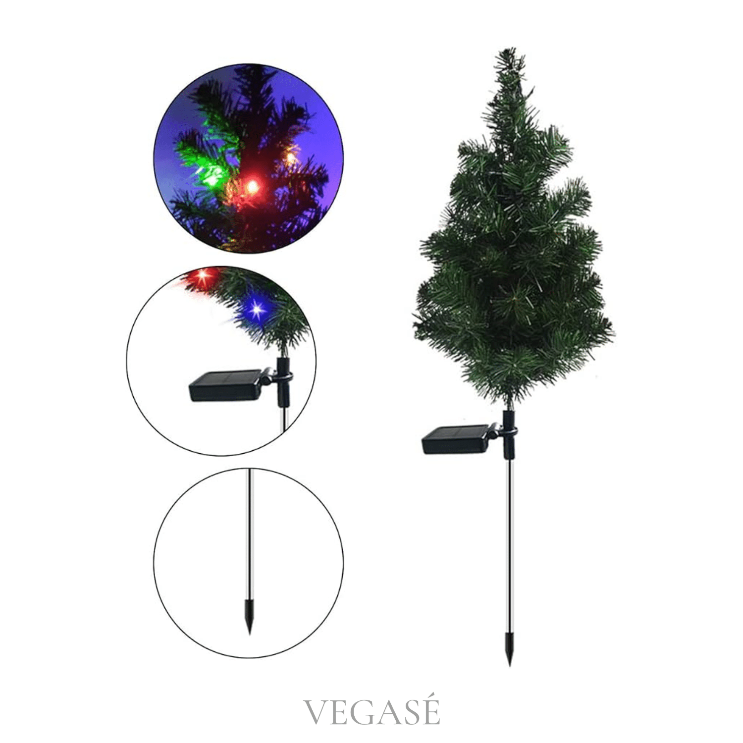 Dekoratif Solar Led Işıklı Çam Ağacı - Görsel 3