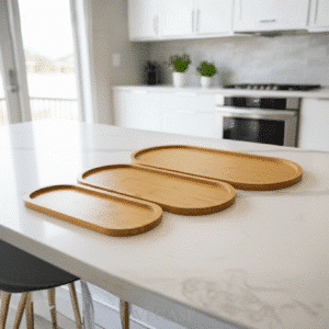 Natura 3'lü Sunum Tabağı Seti – Ahşap Oval Sunum & Servis Tabakları