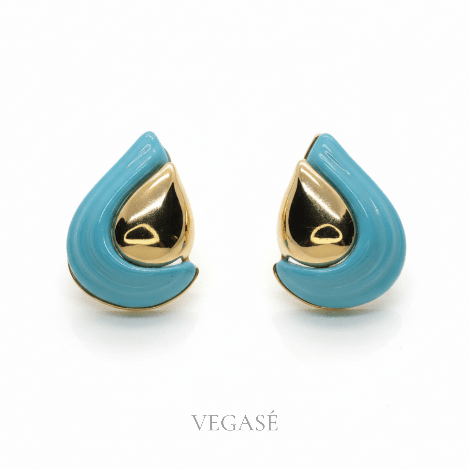 Gold Drop Turkuaz Küpe (2)