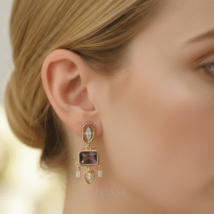 Noctéra Renkli Taşlı Sallantılı Küpe