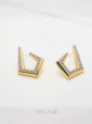 Verano Küpe – Gold Renkli Taşlı Küpe 2