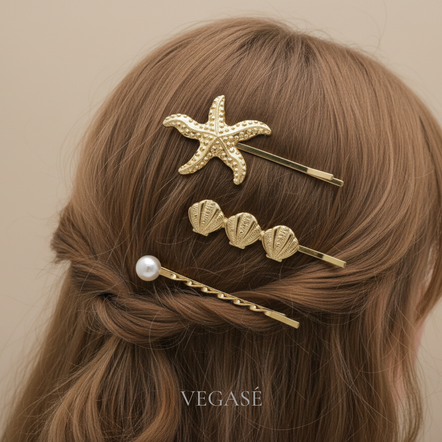 Marina Gold Renk Deniz Figürlü 3’lü Toka Seti