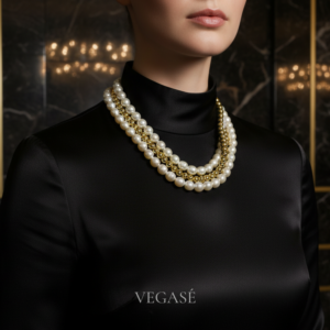 Liora Gold 3 Sıra İnci Görünümlü Kolye