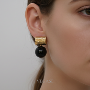 Noir Aura Gold Detay Küpe