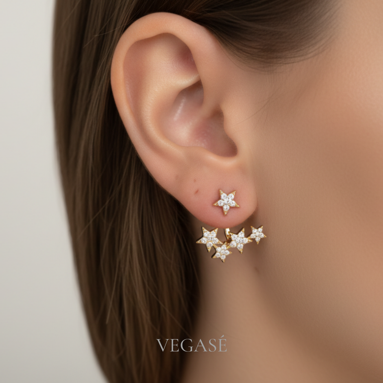 Starfall Yıldızlı Taşlı Küpe