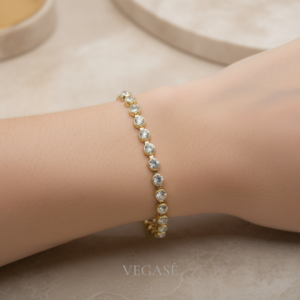 Luna Işıltı Gold Renk Taşlı Bileklik