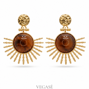 Solaris Amber Taşlı Gold Küpe