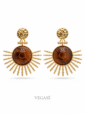 Solaris Amber Taşlı Gold Küpe