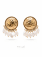 Veloura Pearl Etnik Gold Küpe