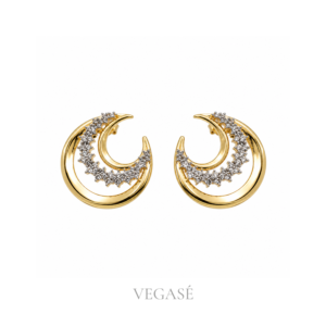 Celestia Gold Renk Taşlı Küpe